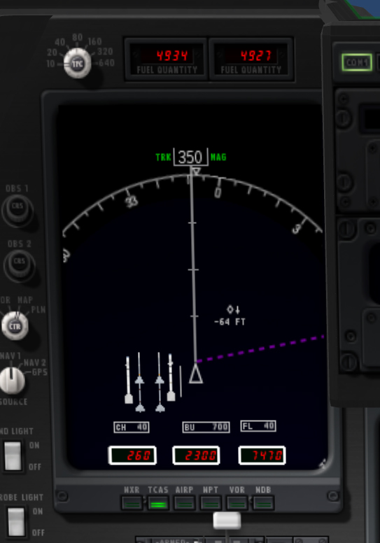 A moving map display showing only other aircraft