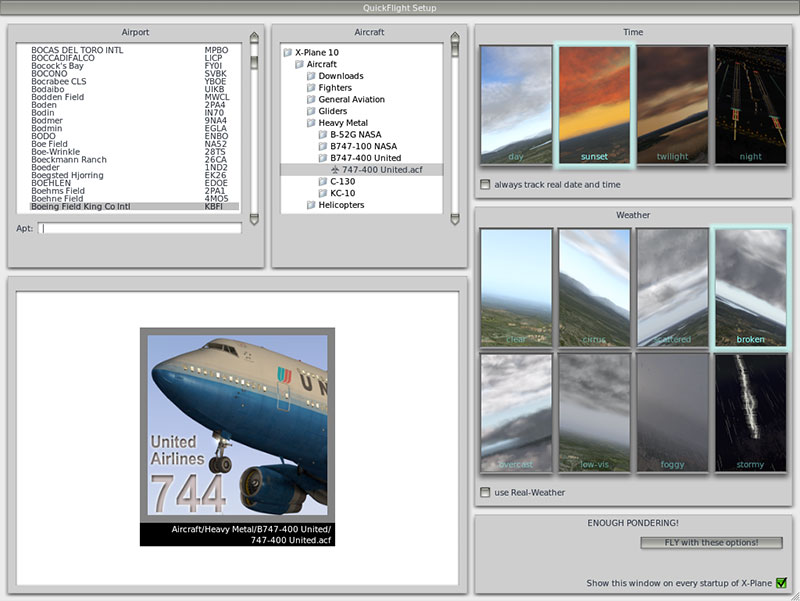 Quick Flight Setup in X‑Plane 10.10