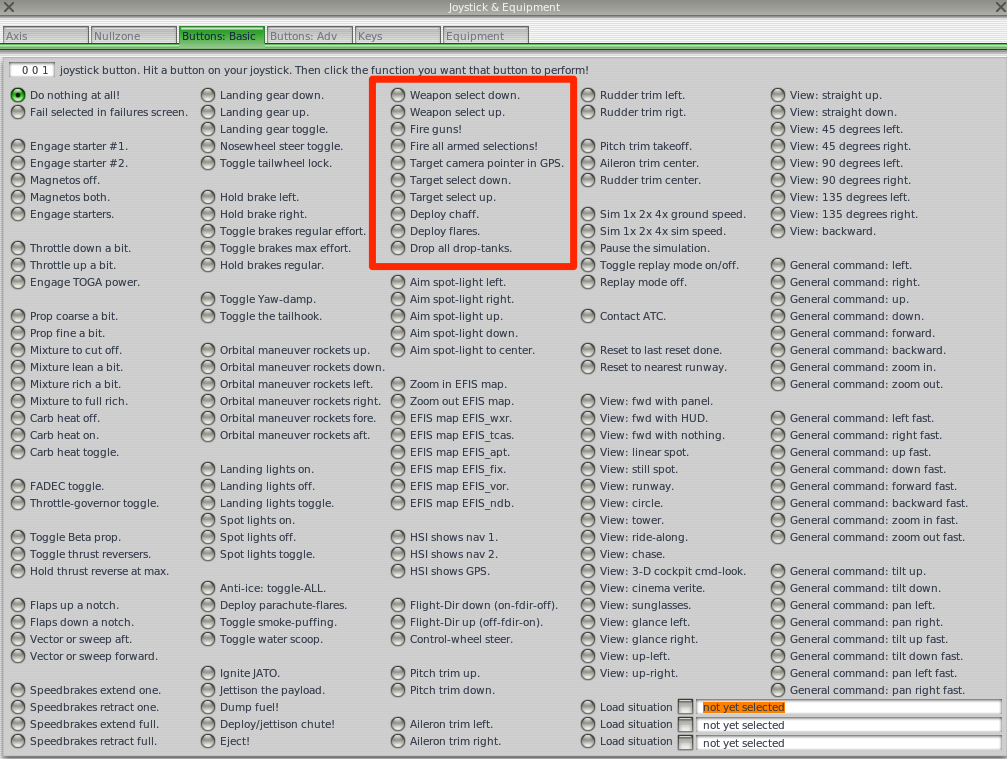 keyboard assignments for x plane 10