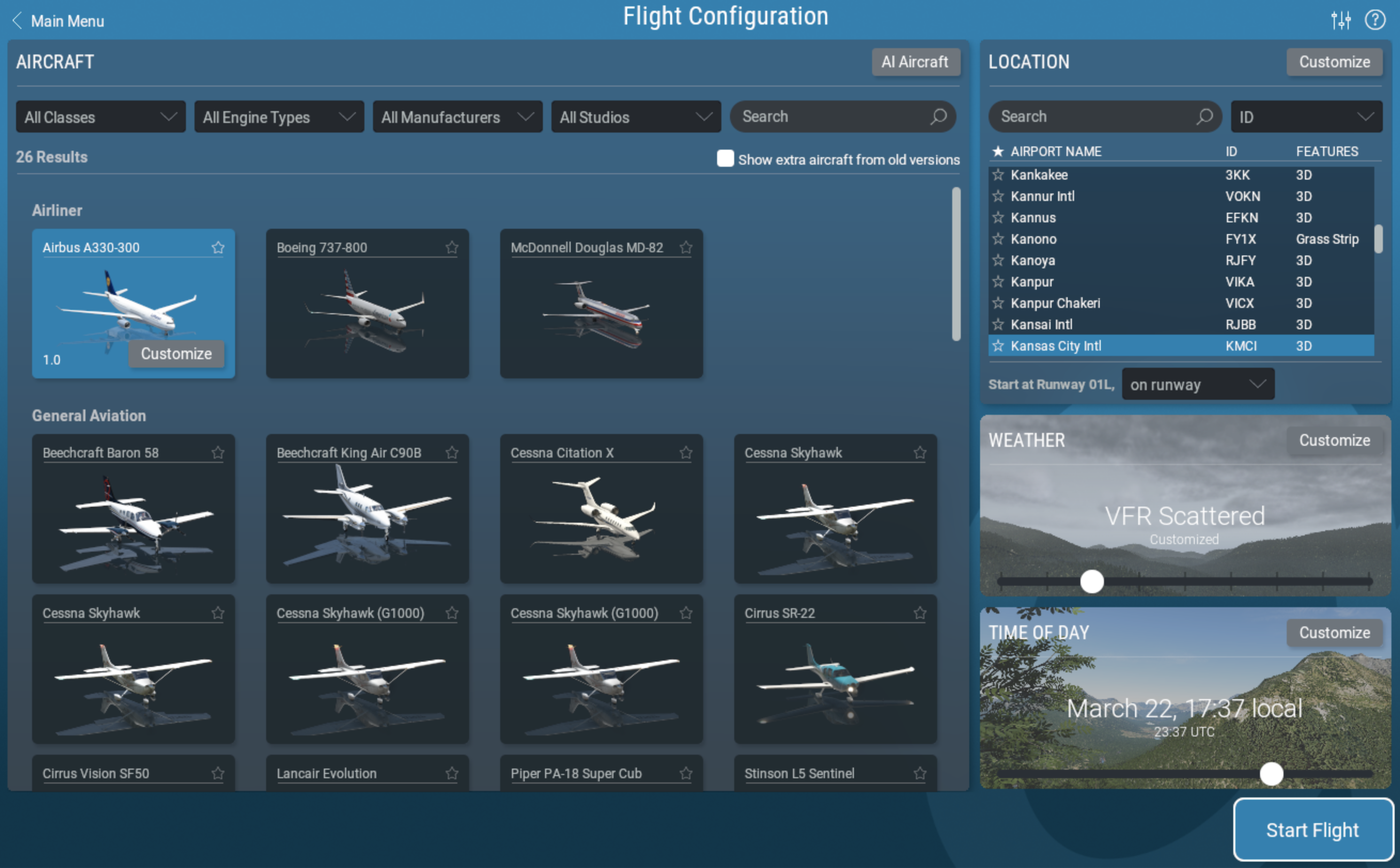 flight configuration