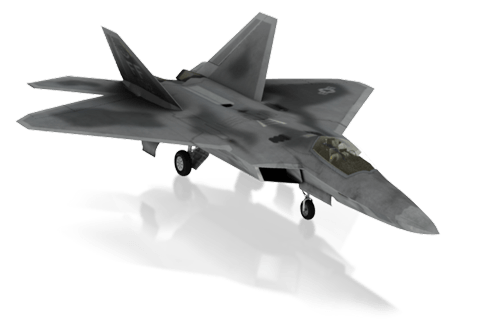 The F-22 Raptor fighter in X-Plane 10 Mobile