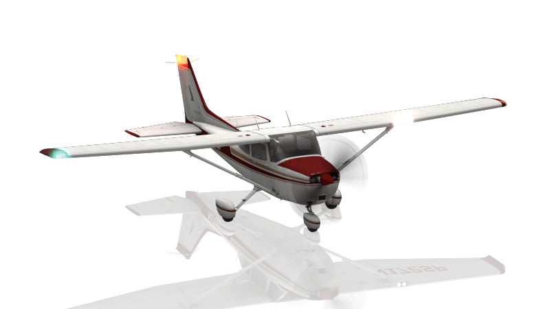 X-Plane 11's Cessna 172 in its "scratched" livery