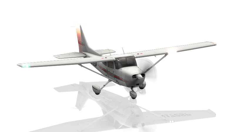 X-Plane 11's Cessna 172 in its "scratched" livery