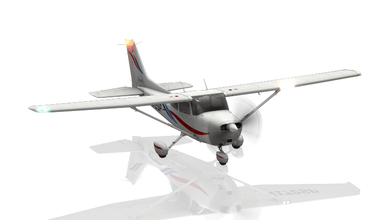 X-Plane 11's Cessna 172 in its "waves" livery