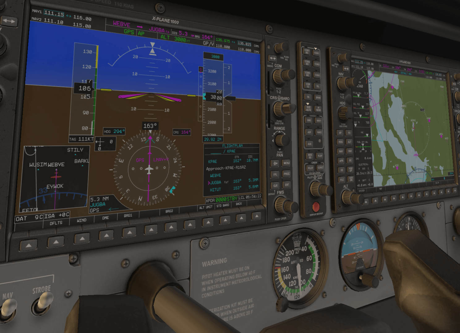 X-Plane 11.10 G1000 closeup