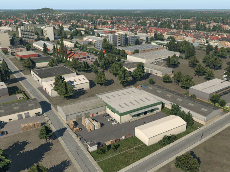 X-Plane 11.10 autogen industrial area