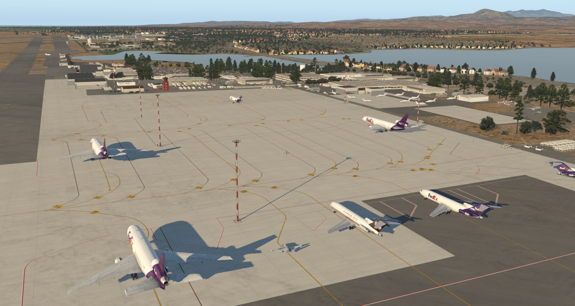 Airliners at LCLK airport in X-Plane 11.55