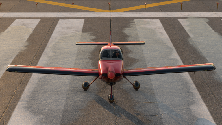Small aircraft in flight simulator