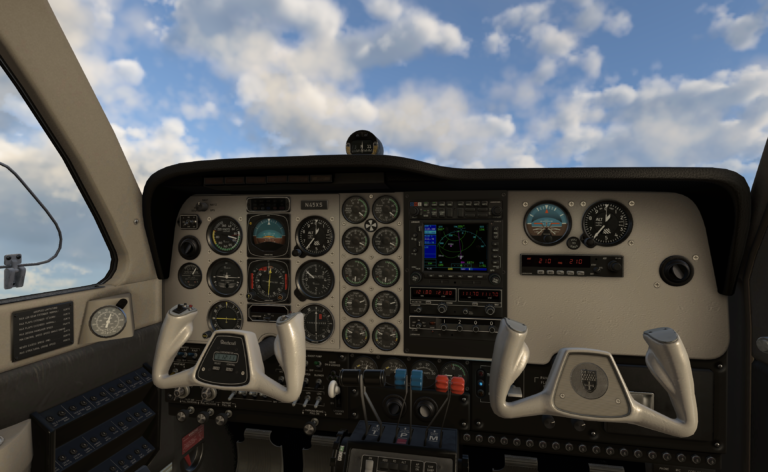 Baron B58 Cockpit in X-Plane 12 Flight Simulator